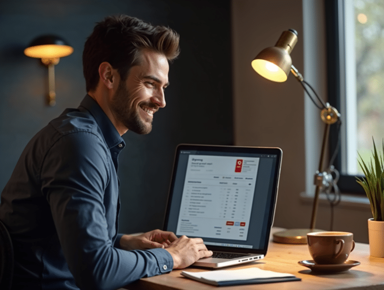 Auto-entrepreneur créant une facture sur son logiciel de facturation – PropulseCRM